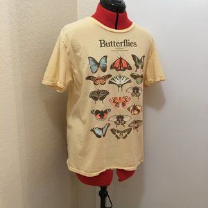 TOOK TO CONSIGNMENT STORE Knitswell Mellow Yellow Butterflies Tee, Size M